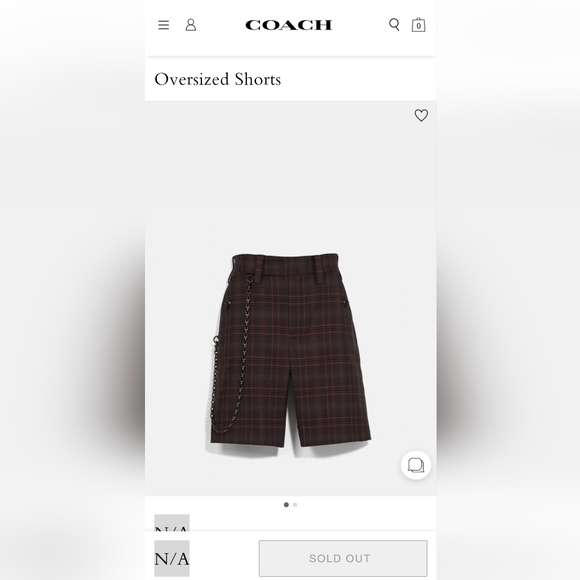 Coach Oversized Shorts, Sz 2 - Picture 7 of 7